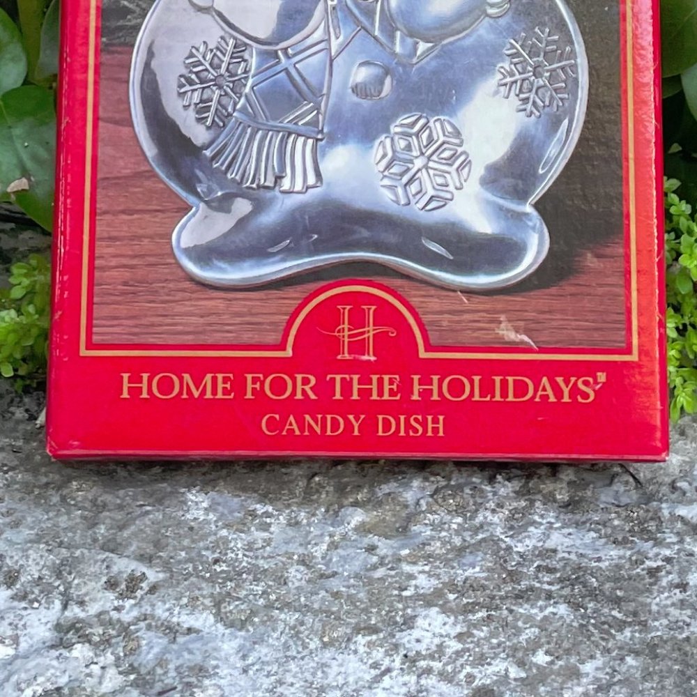 Vintage Embossed Snowman Candy Dish - Picture 4 of 4